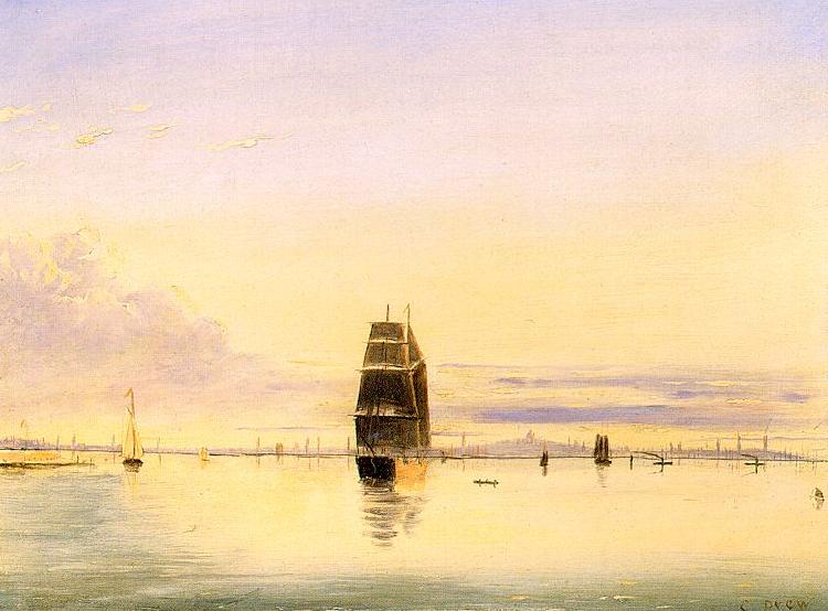 Clement Drew Boston Harbor at Sunset France oil painting art